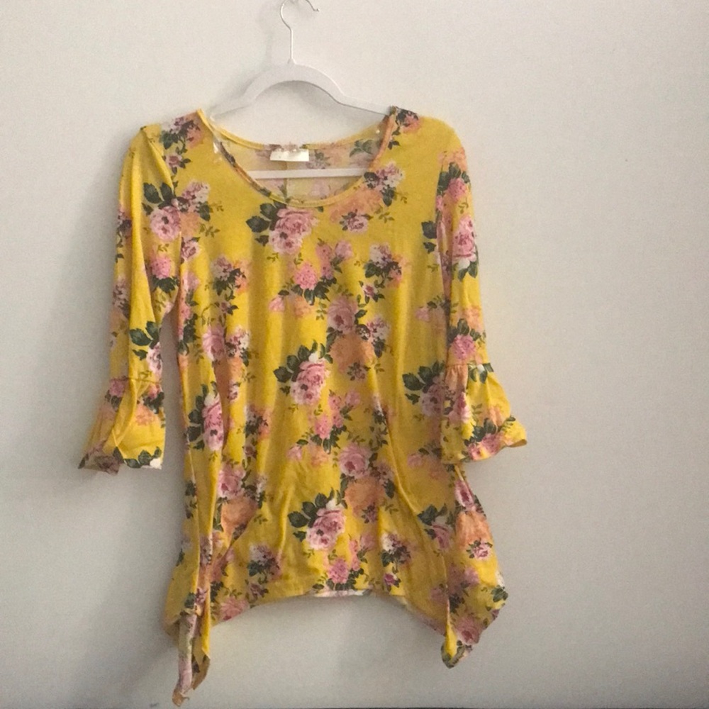 Floral half sleeve with flare